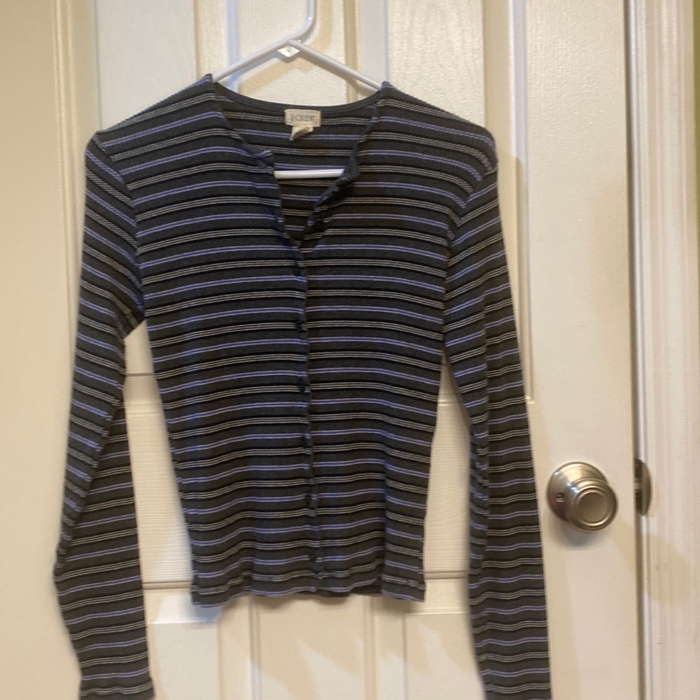 J. Crew Women’s Striped Button Up Top Medium